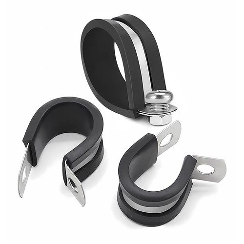 Rubber Lined P Clip Stainless Steel 6mm-70mm Sizes Pipe Cable Hose Clamp P-Clips
