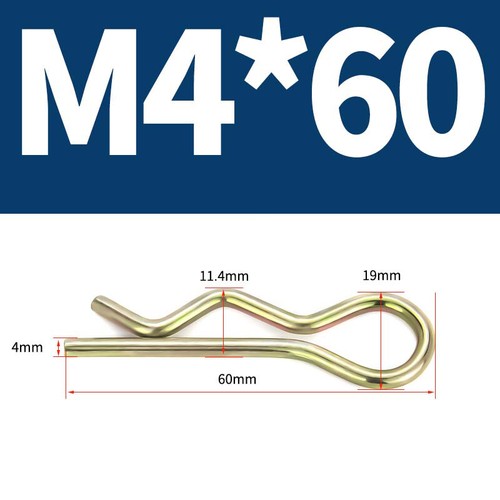 Heavy Duty Hitch Pins Clip - Spring Retaining R Clip M1~M10x16~120mm for Trailer
