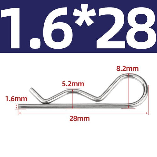 R Clip Stainless Steel 304 A2 Beta Pins 1.0mm 1.2mm 1.5mm 2mm 2.5mm 3mm 4mm 5m