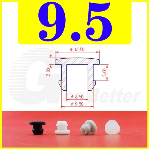 Snap-On Hole Plug Silicone Rubber Blanking Seal Bung Pipe Tube (2.5-60mm) Black