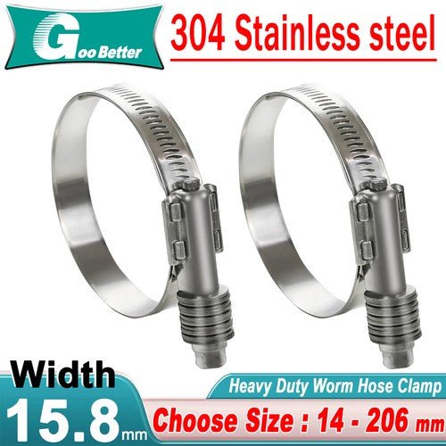 Worm Drive Hose Clips Stainless Steel Adjustable Range for Water Pipe, Plumbing - HomeDIYer