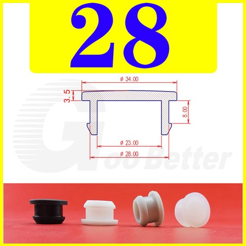 Snap-On Hole Plug Grey Silicone Rubber Blanking Seal Bung Pipe Tube (2.5-60.6mm)