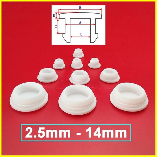 White Snap-on Hole Plug Silicone Rubber Blanking End Caps Seal Stopper 2.5~14mm