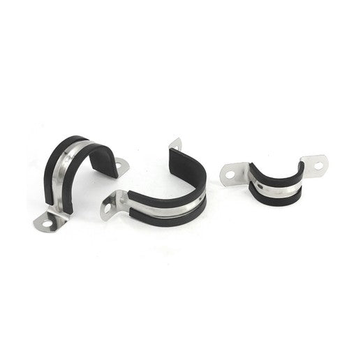 Rubber Lined P-Clips Stainless Steel 304 Pipe Clamps Sizes 6mm to 200mm W4