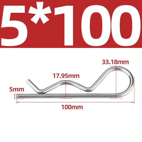 R Clip Stainless Steel 304 A2 Beta Pins 1.0mm 1.2mm 1.5mm 2mm 2.5mm 3mm 4mm 5m