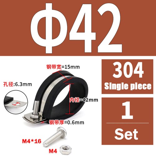 Rubber Lined P Clip Stainless Steel 6mm-70mm Sizes Pipe Cable Hose Clamp P-Clips