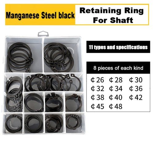 E Clips C Circlip Retaining Ring Stainless Steel Carbon Steel Kit 1.5mm - 48mm Kit - HomeDIYer