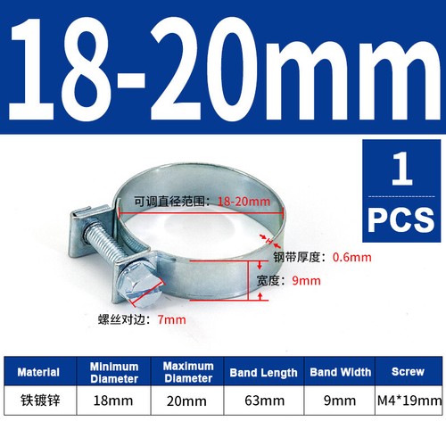 6mm-31mm Mini Hose Clip Jubilee hose Clamps Fuel Line Diesel Petrol Pipe 10 Pack