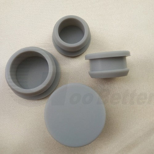 Snap-On Hole Plug Grey Silicone Rubber