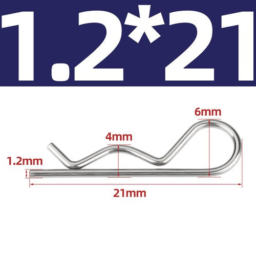 R Clip Stainless Steel 304 A2 Beta Pins 1.0mm 1.2mm 1.5mm 2mm 2.5mm 3mm 4mm 5m