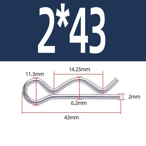 Heavy Duty Hitch Pins Clip -Spring Retaining R Clip M1~M7 x 16~150mm for Trailer
