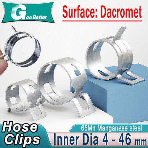 4mm - 46mm Mini Hose Fuel Line Hose Spring Clips Water Pipe Air Tube Clamps - HomeDIYer