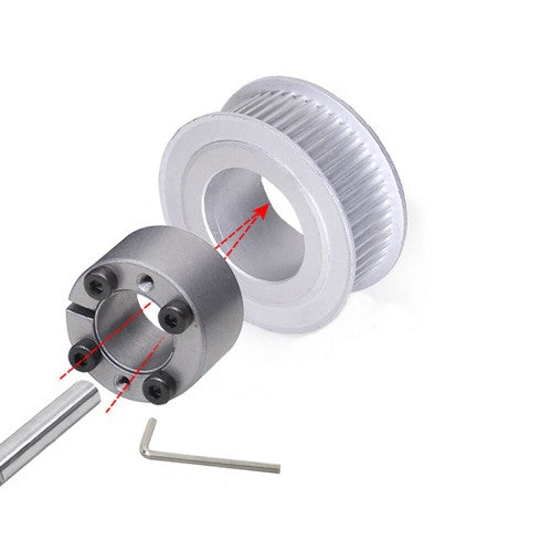 HTD-8M 18-60Teeth Timing Belt Pulleys With Expansion Sleeve Width 32mm 45# Steel