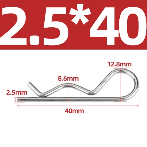 R Clip Stainless Steel 304 A2 Beta Pins 1.0mm 1.2mm 1.5mm 2mm 2.5mm 3mm 4mm 5m