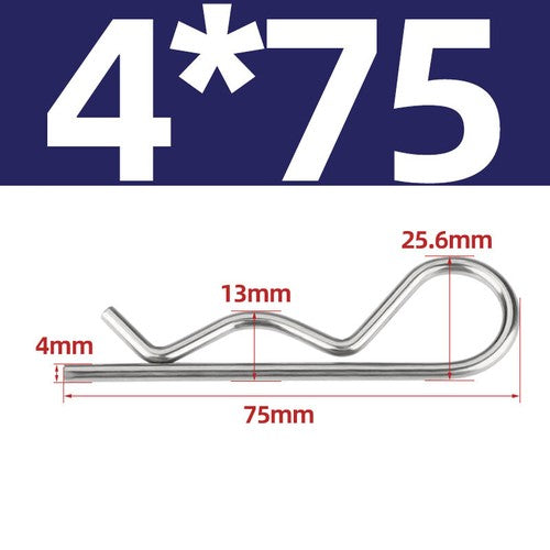 R Clip Stainless Steel 304 A2 Beta Pins 1.0mm 1.2mm 1.5mm 2mm 2.5mm 3mm 4mm 5m