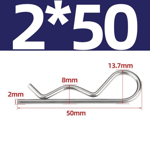 R Clip Stainless Steel 304 A2 Beta Pins 1.0mm 1.2mm 1.5mm 2mm 2.5mm 3mm 4mm 5m
