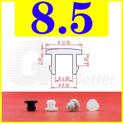 Snap-On Hole Plug Grey Silicone Rubber Blanking Seal Bung Pipe Tube (2.5-60.6mm)