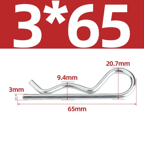 Heavy Duty Hitch Pins Clip -Spring Retaining R Clip M1~M7 x 16~150mm for Trailer