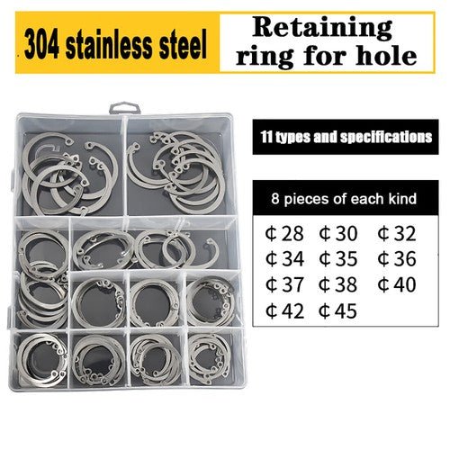 E Clips C Circlip Retaining Ring Stainless Steel Carbon Steel Kit 1.5mm - 48mm Kit - HomeDIYer