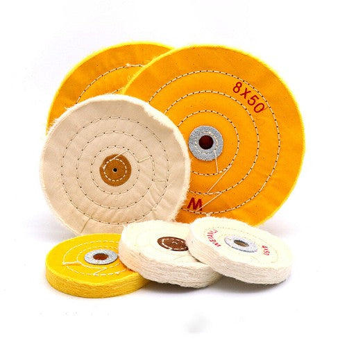 50mm-200mm Buffing Wheel - White Fiber+Metal Center for HomeDIYer Metal Cleaning & Polishing