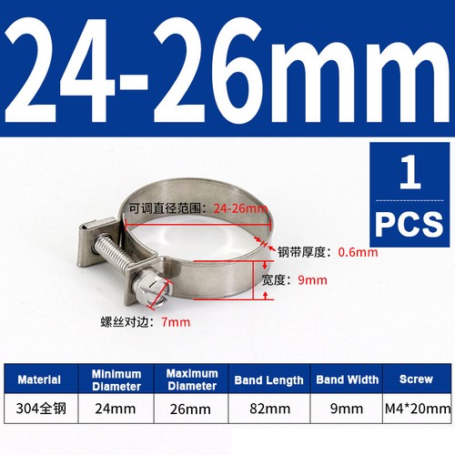 6mm-31mm Mini Hose Clip Jubilee hose Clamps Fuel Line Diesel Petrol Pipe 10 Pack