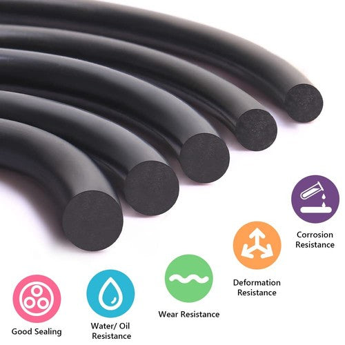 3.5mm Cross Section O-Rings NBR Nitrile Rubber 82mm - 370mm OD Oil Resistant Sea