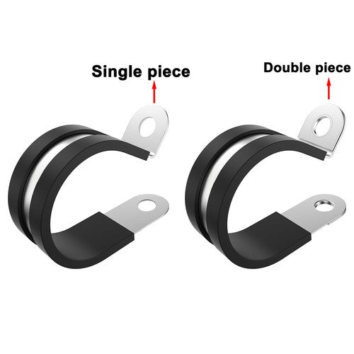 Rubber Lined P Clip Stainless Steel 6mm-70mm Sizes Pipe Cable Hose Clamp P-Clips