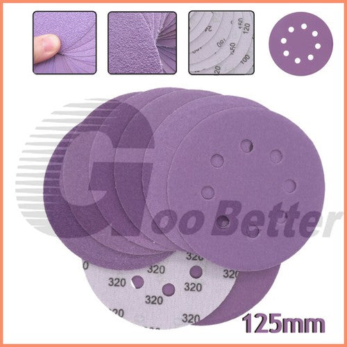 125mm 5 Inch 8 Hole Sanding Discs Hook and Loop Orbital Sander Sandpaper