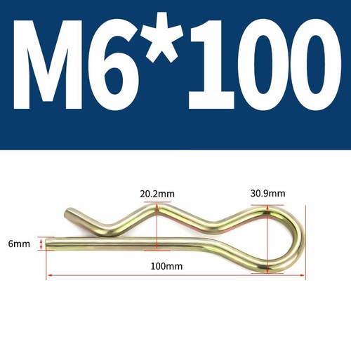 Heavy Duty Hitch Pins Clip - Spring Retaining R Clip M1~M10x16~120mm for Trailer