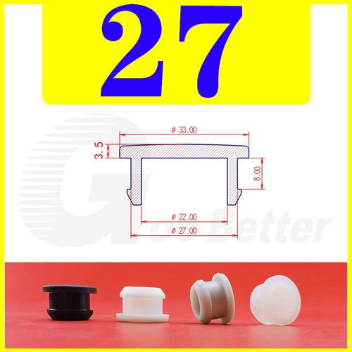 Snap-On Hole Plug Silicone Rubber Blanking Seal Bung Pipe Tube (2.5-60mm) Black