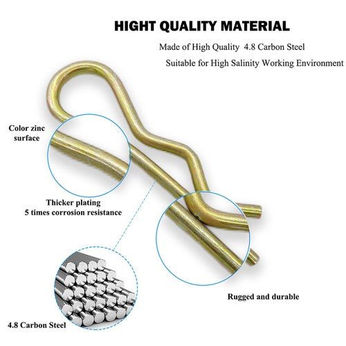 Heavy Duty Hitch Pins Clip - Spring Retaining R Clip M1~M10x16~120mm for Trailer - HomeDIYer