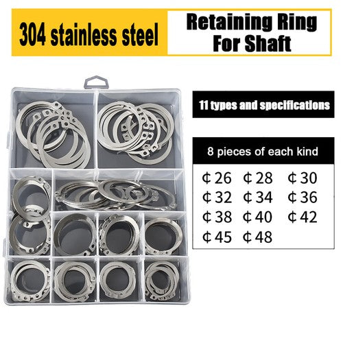 E Clips C Circlip Retaining Ring Stainless Steel Carbon Steel Kit 1.5mm-48mm Kit