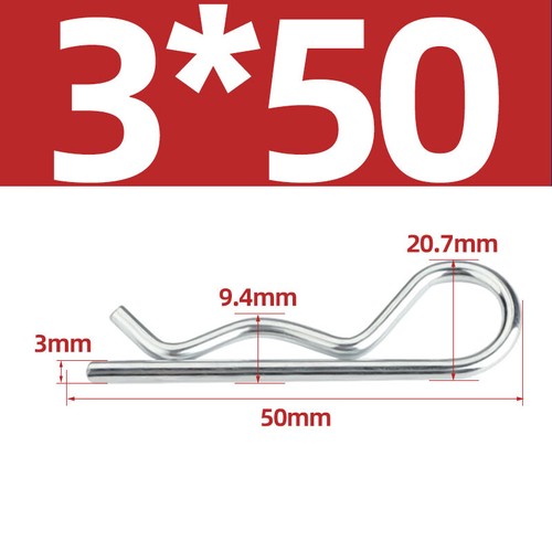 Heavy Duty Hitch Pins Clip -Spring Retaining R Clip M1~M7 x 16~150mm for Trailer