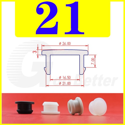 Snap-On Hole Plug Silicone Rubber Blanking Seal Bung Pipe Tube (2.5-60mm) Black