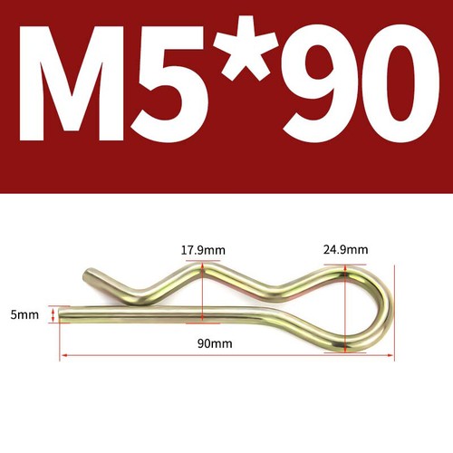 Heavy Duty Hitch Pins Clip - Spring Retaining R Clip M1~M10x16~120mm for Trailer