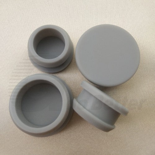 Snap-On Hole Plug Grey Silicone Rubber