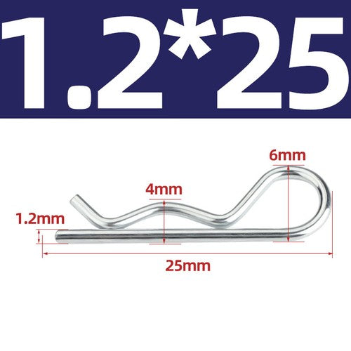 Heavy Duty Hitch Pins Clip -Spring Retaining R Clip M1~M7 x 16~150mm for Trailer