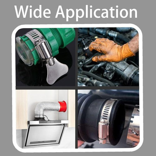 Hose Clamp, Adjustable 6mm-500mm Diameter Hose Clamps With Easy Turn Thumb Screw