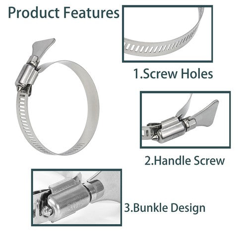 Hose Clamp, Adjustable 6mm-500mm Diameter Hose Clamps With Easy Turn Thumb Screw