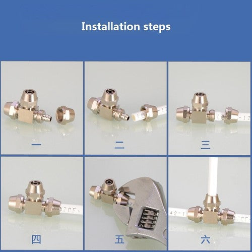 Brass Twist Lock Air Line Coupler Fittings — 3-Way Push-to-Connect Quick Connector, 4–12mm Tube