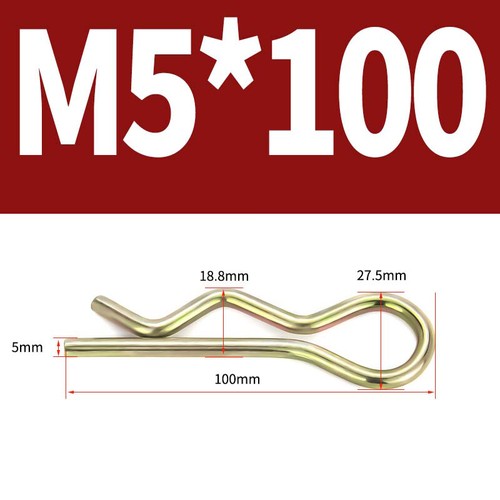 Heavy Duty Hitch Pins Clip - Spring Retaining R Clip M1~M10x16~120mm for Trailer