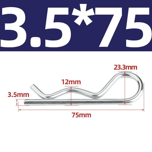 Heavy Duty Hitch Pins Clip -Spring Retaining R Clip M1~M7 x 16~150mm for Trailer
