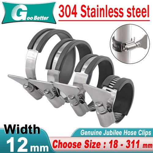 Worm Drive Hose Clips Stainless Steel Adjustable Range for Water Pipe, Plumbing