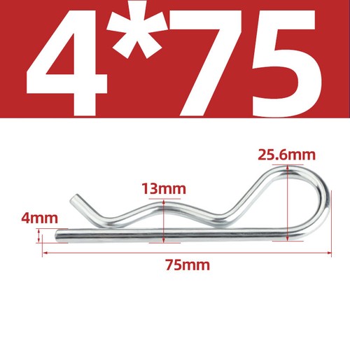 Heavy Duty Hitch Pins Clip -Spring Retaining R Clip M1~M7 x 16~150mm for Trailer