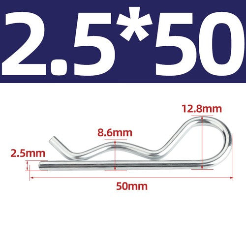 Heavy Duty Hitch Pins Clip -Spring Retaining R Clip M1~M7 x 16~150mm for Trailer