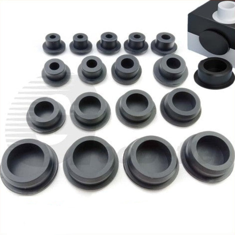 Snap-On Hole Plug Silicone Rubber Blanking Seal Bung Pipe Tube (2.5-60mm) Black