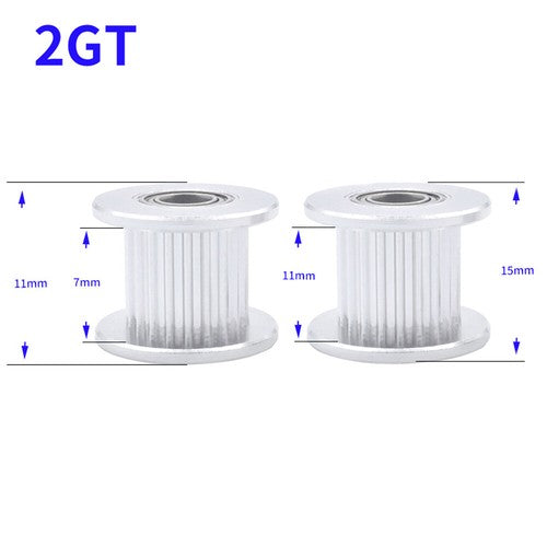 2GT 20-60Teeth Timing Belt Idler Pulley Pitch 2mm Width 7/11mm Toothed Tensioner