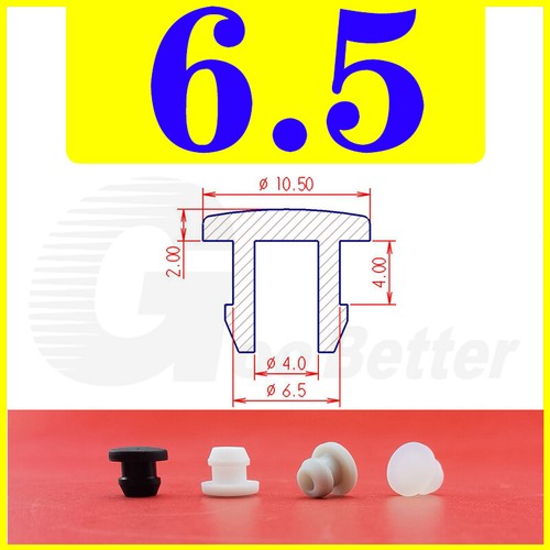 Snap-On Hole Plug Silicone Rubber Blanking Seal Bung Pipe Tube (2.5-60mm) Black