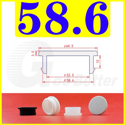 Snap-On Hole Plug Silicone Rubber Blanking Seal Bung Pipe Tube (2.5-60mm) Black