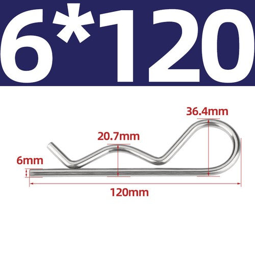 R Clip Stainless Steel 304 A2 Beta Pins 1.0mm 1.2mm 1.5mm 2mm 2.5mm 3mm 4mm 5m